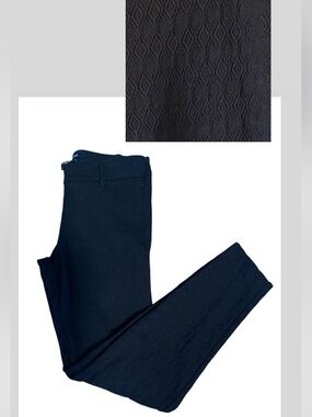 Max Edition Black Textured Diamond Knit Skinny Pants Trousers – Size 8